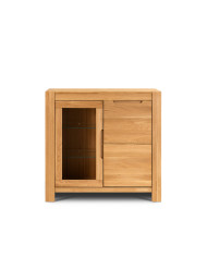 Witryna niska Napoli NE-30, dwudrzwiowa, przeszklona, front lity dąb olejowany, SIUDY