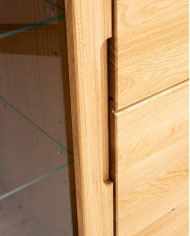 Witryna niska Napoli NE-30, dwudrzwiowa, przeszklona, front lity dąb olejowany, SIUDY