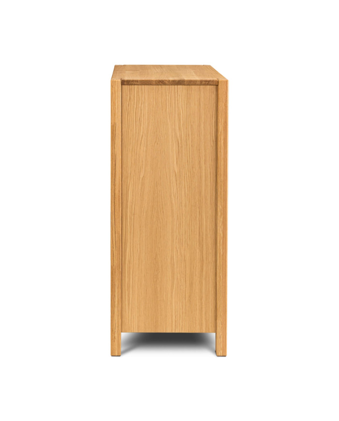 Witryna niska Napoli NE-30, dwudrzwiowa, przeszklona, front lity dąb olejowany, SIUDY