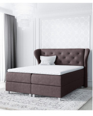 Łóżko kontynentalne Master 120x200, tapicerowane, materac, topper-3