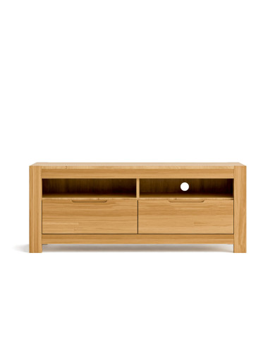 Szafka RTV Napoli NE-41, z szufladami i wnęką na sprzęt, front lity dąb olejowany, SIUDY