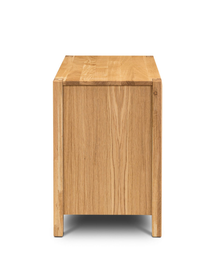 Szafka RTV Napoli NE-41, z szufladami i wnęką na sprzęt, front lity dąb olejowany, SIUDY