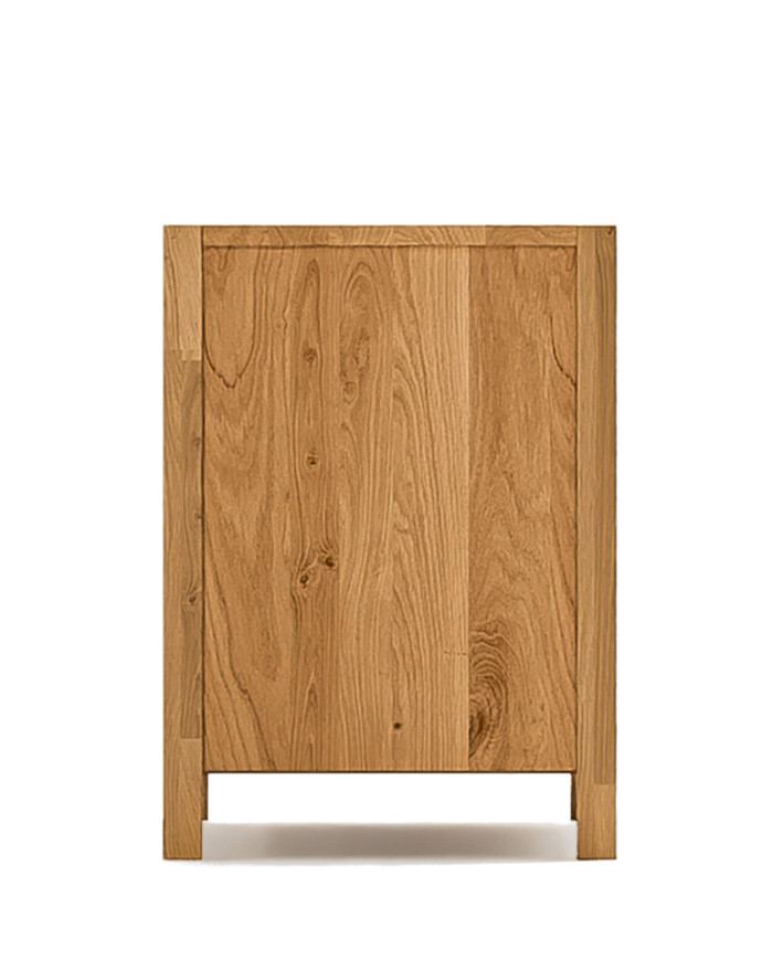 Szafka RTV Napoli NE-46, z drzwiami i wnęką na sprzęt, front lity dąb olejowany, SIUDY