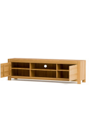 Szafka RTV Napoli NE-48, z drzwiami i wnęką na sprzęt, front lity dąb olejowany, SIUDY