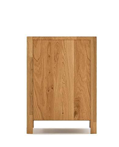 Szafka RTV Napoli NE-48, z drzwiami i wnęką na sprzęt, front lity dąb olejowany, SIUDY