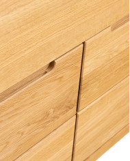 Witryna wysoka Napoli NE-70, czterodrzwiowa z szufladą, przeszklona, front lity dąb olejowany, SIUDY