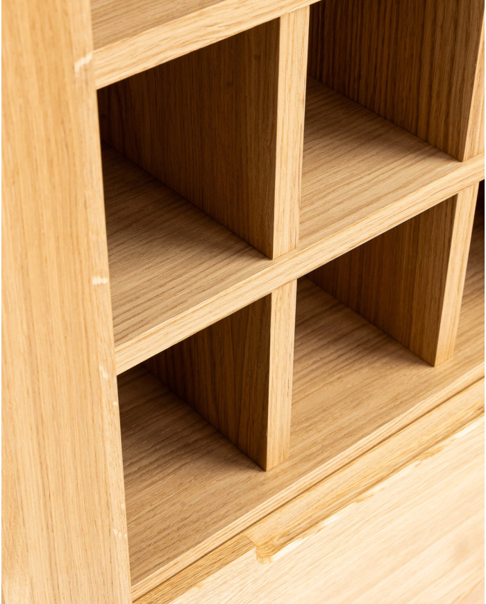 Regał na wina Napoli 81, półki, drzwiczki, front dąb lity olejowany, SIUDY