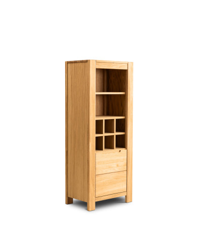 Regał na wina Napoli 81, półki, drzwiczki, front dąb lity olejowany, SIUDY