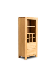 Regał na wina Napoli 81, półki, drzwiczki, front dąb lity olejowany, SIUDY