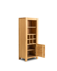 Regał na wina Napoli 81, półki, drzwiczki, front dąb lity olejowany, SIUDY