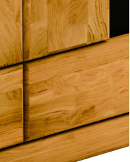 Szafka RTV Raro RE-43, z drzwiami, szufladą i wnęką na sprzęt, front lity dąb olejowany, SIUDY