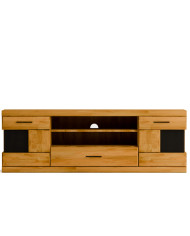 Szafka RTV Raro RE-46, z drzwiami, szufladą i wnęką na sprzęt, front lity dąb olejowany, SIUDY