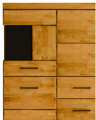 Komoda wysoka Raro RE-84, z drzwiami i szufladami, front lity dąb olejowany, SIUDY