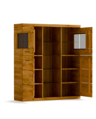 Komoda wysoka Raro RE-86, czterodrzwiowa z regałem, front lity dąb olejowany, SIUDY