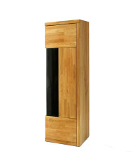 Witryna wąska Raro RE-91, prawa, jednodrzwiowa, przeszklona, front lity dąb olejowany, SIUDY