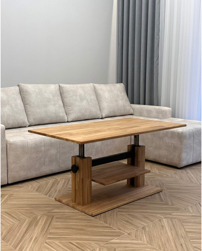 Ława C-20, płynna regulacja wysokości, dąb lity olejowany, SIUDY