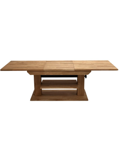 Ława C-20/1, rozkładana, płynna regulacja wysokości, 1 dodatkowy wkład, dąb lity olejowany, SIUDY