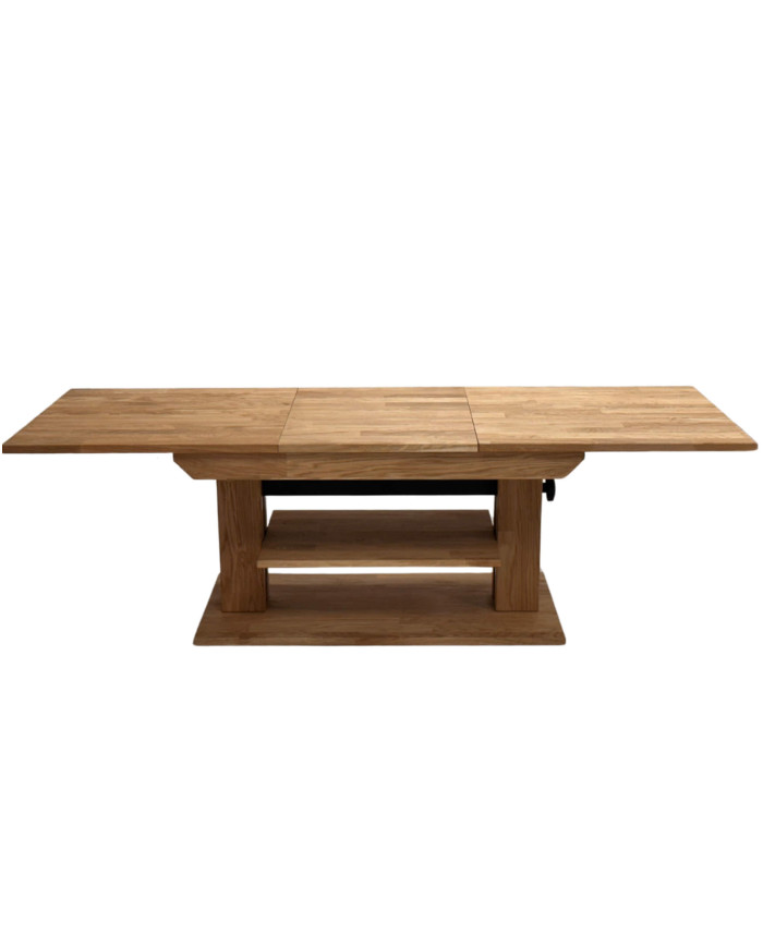 Ława C-20/1, rozkładana, płynna regulacja wysokości, 1 dodatkowy wkład, dąb lity olejowany, SIUDY