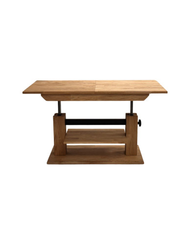 Ława C-20/1, rozkładana, płynna regulacja wysokości, 1 dodatkowy wkład, dąb lity olejowany, SIUDY
