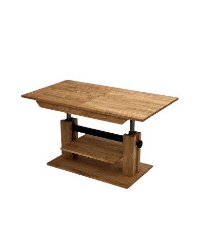 Ława C-20/1, rozkładana, płynna regulacja wysokości, 1 dodatkowy wkład, dąb lity olejowany, SIUDY
