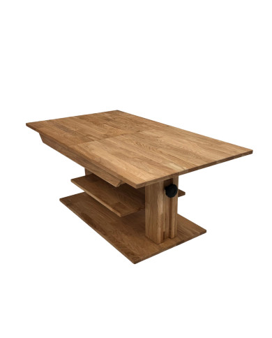 Ława C-20/1, rozkładana, płynna regulacja wysokości, 1 dodatkowy wkład, dąb lity olejowany, SIUDY