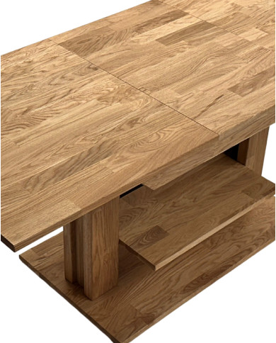 Ława C-20/1, rozkładana, płynna regulacja wysokości, 1 dodatkowy wkład, dąb lity olejowany, SIUDY