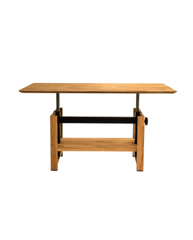 Ława C-23, płynna regulacja wysokości, dąb lity olejowany, SIUDY