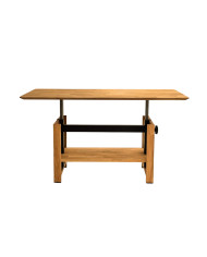 Ława C-23, płynna regulacja wysokości, dąb lity olejowany, SIUDY