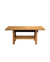 Ława C-23, płynna regulacja wysokości, dąb lity olejowany, SIUDY