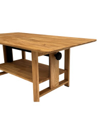 Ława C-23, płynna regulacja wysokości, dąb lity olejowany, SIUDY