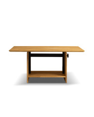 Ława C-24, płynna regulacja wysokości, dąb lity olejowany, SIUDY