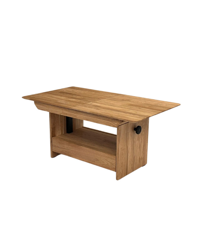 Ława C-24/S, płynna regulacja wysokości, szuflada, dąb lity olejowany, SIUDY