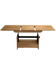 Ława C-24/S/1, rozkładana, płynna regulacja wysokości, szuflada, 1 wkład powiększający, dąb lity olejowany, SIUDY