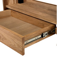 Ława C-24/S/1, rozkładana, płynna regulacja wysokości, szuflada, 1 wkład powiększający, dąb lity olejowany, SIUDY