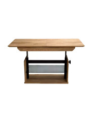 Ława C-27/1, rozkładana, płynna regulacja wysokości, ze szklaną półką, 1 wkład powiększający, dąb lity olejowany, SIUDY