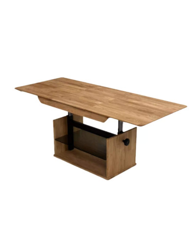 Ława C-27/1, rozkładana, płynna regulacja wysokości, ze szklaną półką, 1 wkład powiększający, dąb lity olejowany, SIUDY