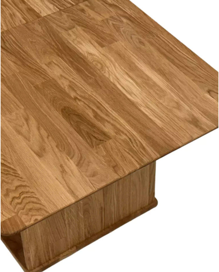 Ława C-27/1, rozkładana, płynna regulacja wysokości, ze szklaną półką, 1 wkład powiększający, dąb lity olejowany, SIUDY