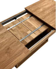 Ława C-27/1, rozkładana, płynna regulacja wysokości, ze szklaną półką, 1 wkład powiększający, dąb lity olejowany, SIUDY