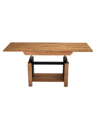 Ława C-25/1, rozkładana, płynna regulacja wysokości, z półką, 1 wkład powiększający, dąb lity olejowany, SIUDY