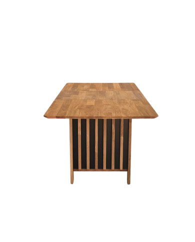 Ława C-25/1, rozkładana, płynna regulacja wysokości, z półką, 1 wkład powiększający, dąb lity olejowany, SIUDY