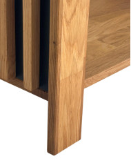 Ława C-25/1, rozkładana, płynna regulacja wysokości, z półką, 1 wkład powiększający, dąb lity olejowany, SIUDY