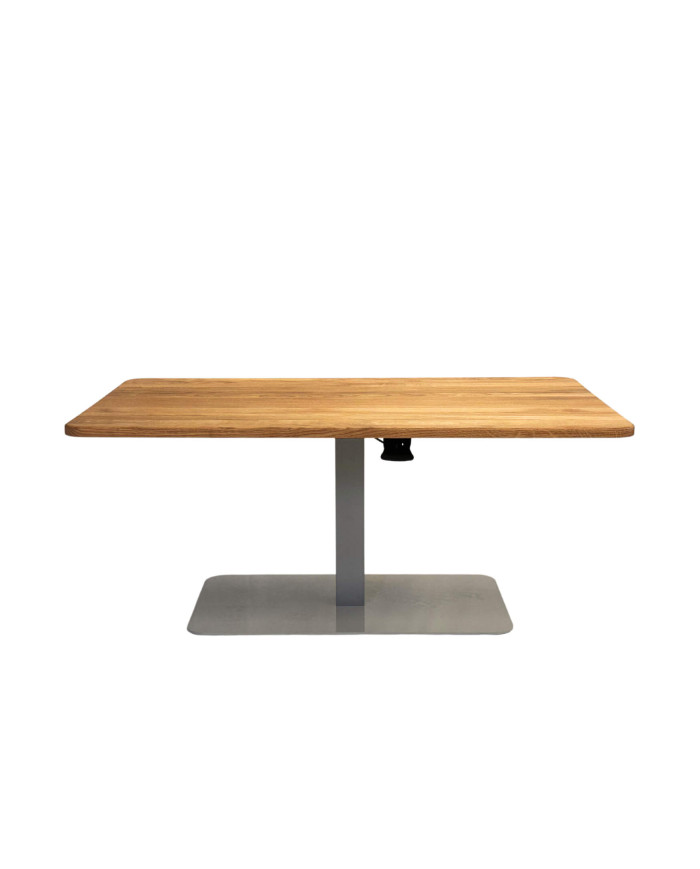 Ława prostokątna CP-02, płynna regulacja wysokości, dąb lity olejowany, metalowa podstawa, SIUDY