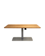 Ława prostokątna CP-02, płynna regulacja wysokości, dąb lity olejowany, metalowa podstawa, SIUDY