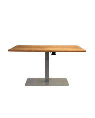 Ława prostokątna CP-02, płynna regulacja wysokości, dąb lity olejowany, metalowa podstawa, SIUDY