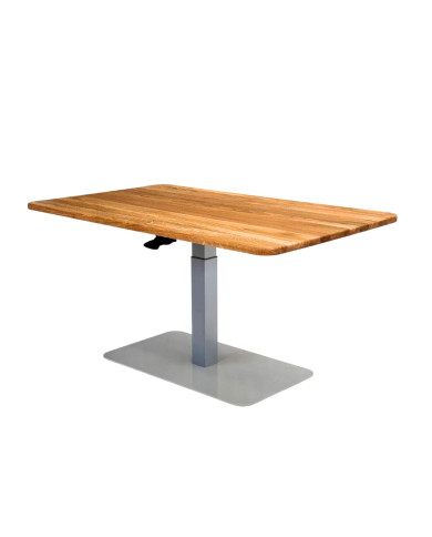 Ława prostokątna CP-02, płynna regulacja wysokości, dąb lity olejowany, metalowa podstawa, SIUDY