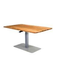 Ława prostokątna CP-02, płynna regulacja wysokości, dąb lity olejowany, metalowa podstawa, SIUDY