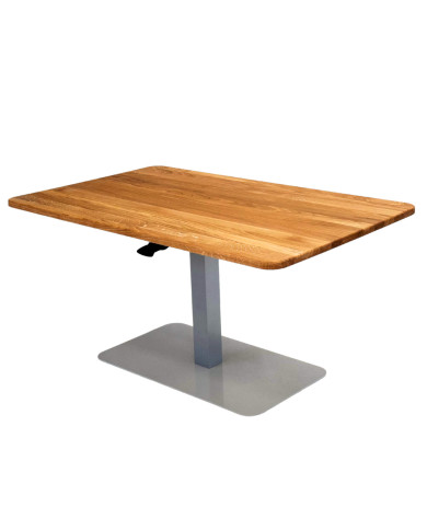Ława prostokątna CP-02, płynna regulacja wysokości, dąb lity olejowany, metalowa podstawa, SIUDY