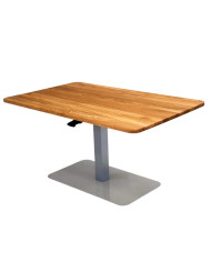 Ława prostokątna CP-02, płynna regulacja wysokości, dąb lity olejowany, metalowa podstawa, SIUDY