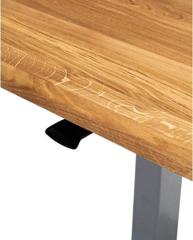 Ława prostokątna CP-02, płynna regulacja wysokości, dąb lity olejowany, metalowa podstawa, SIUDY