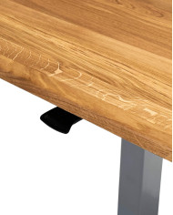 Ława prostokątna CP-02, płynna regulacja wysokości, dąb lity olejowany, metalowa podstawa, SIUDY